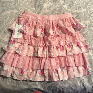 Brand new with tags LoveShackFancy Melrita silk layered skirt Size 0